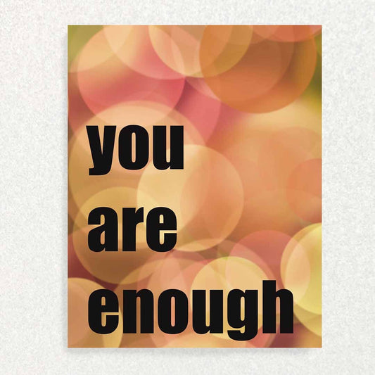 You Are enough (Fall Colors): Positive Affirmation Card Promoting Mental Health Written Hugs Designs 