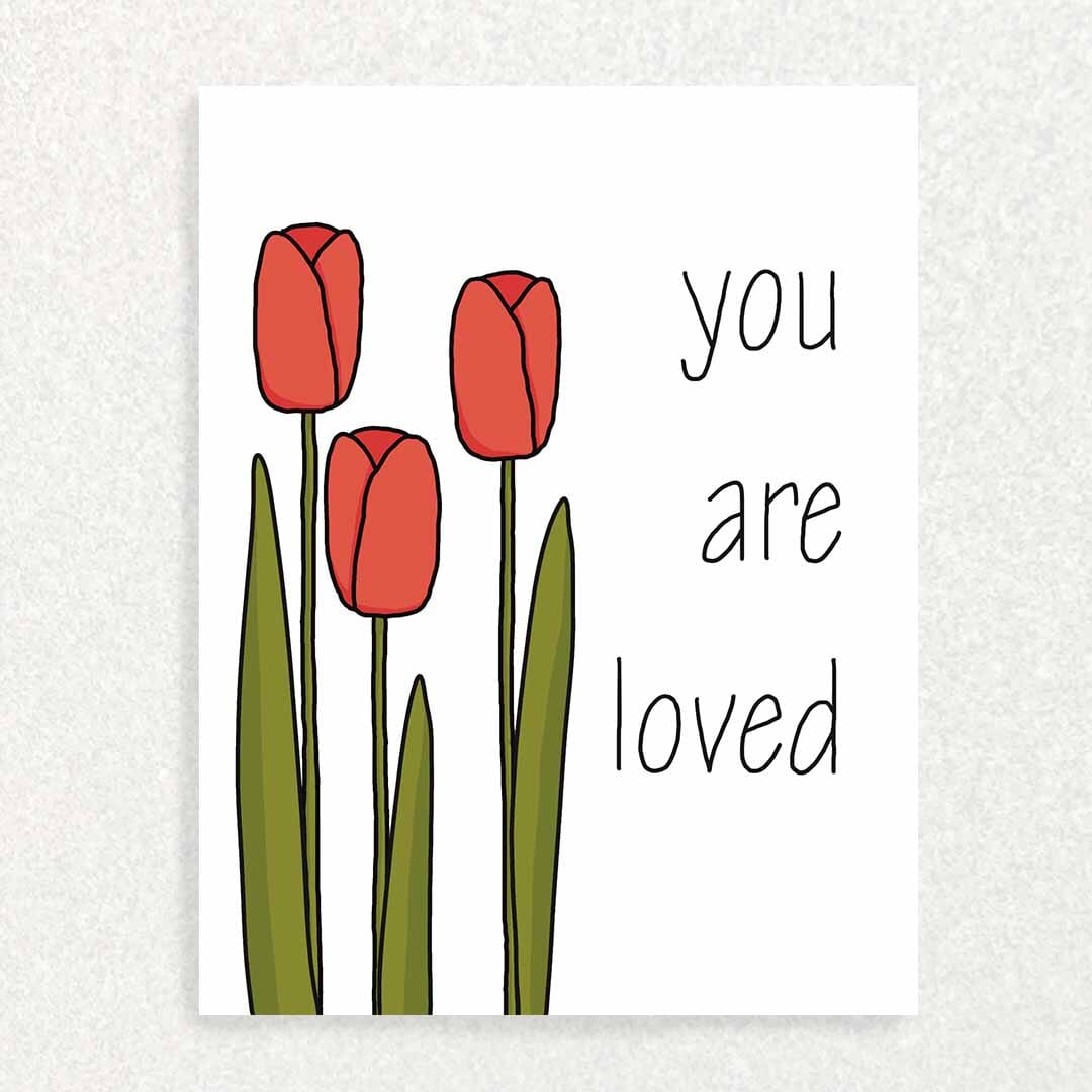 You are Loved: Affirmation Card Promoting Mental Health Written Hugs Designs 