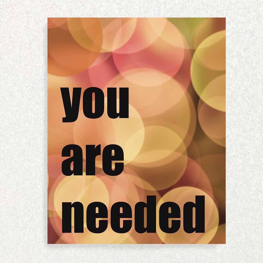 You Are Needed (Fall Colors): Positive Affirmation Card Promoting Mental Health Written Hugs Designs 