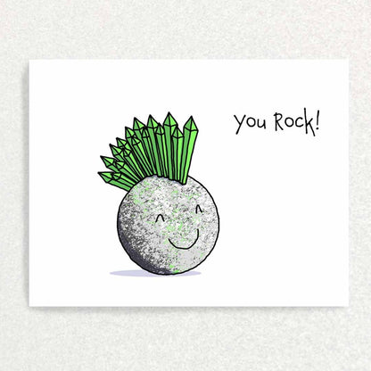 You Rock : Funny and Cute Blank Inside Greeting Card Written Hugs Designs 