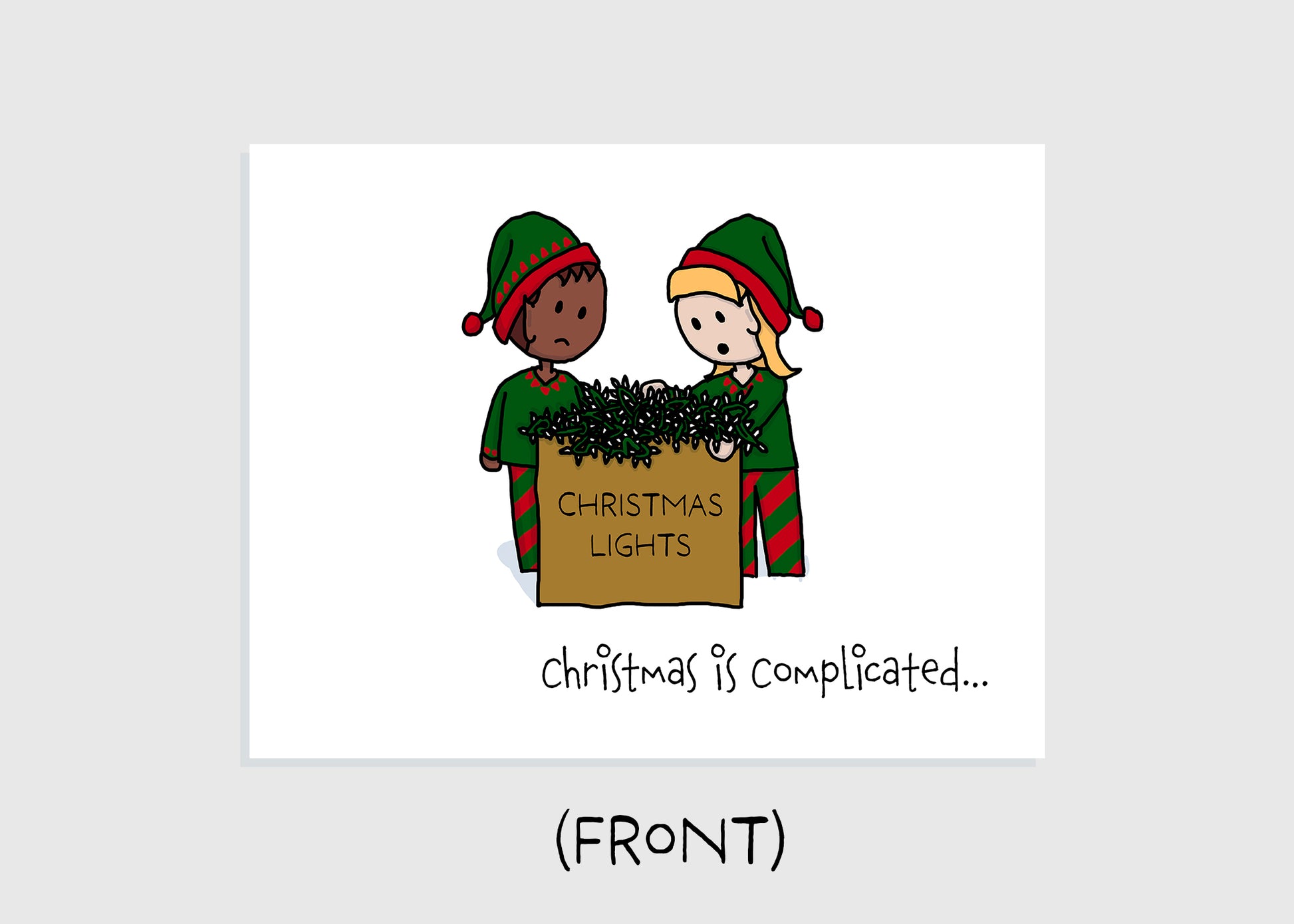 Front of Christmas Card for a unique circumstance over the holiday season 